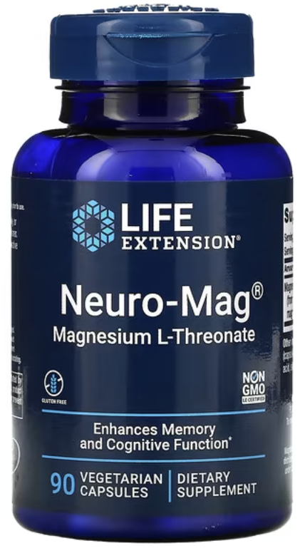 Life Extension Neuro-Mag Magnesium L-Threonate 90 Vegetarian Capsules. Dietary Supplement. Enhances Memory and Cognitive Function