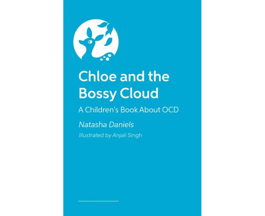 Book cover of *Chloe and the Bossy Cloud* by Natasha Daniels, featuring a young girl and a large illustrated cloud.